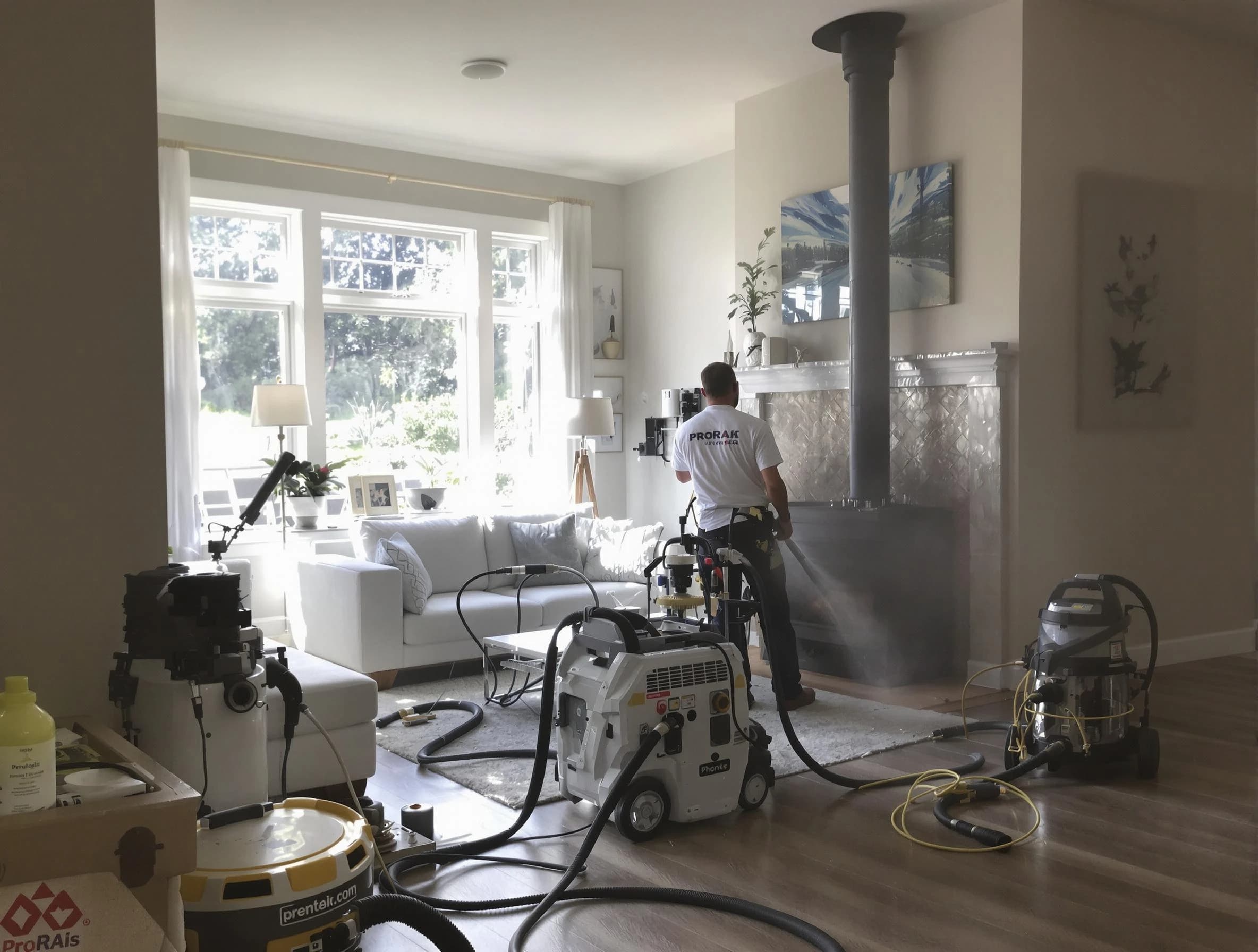 Soot removal service by Vineyard Chimney Sweep for a fireplace in Vineyard, UT