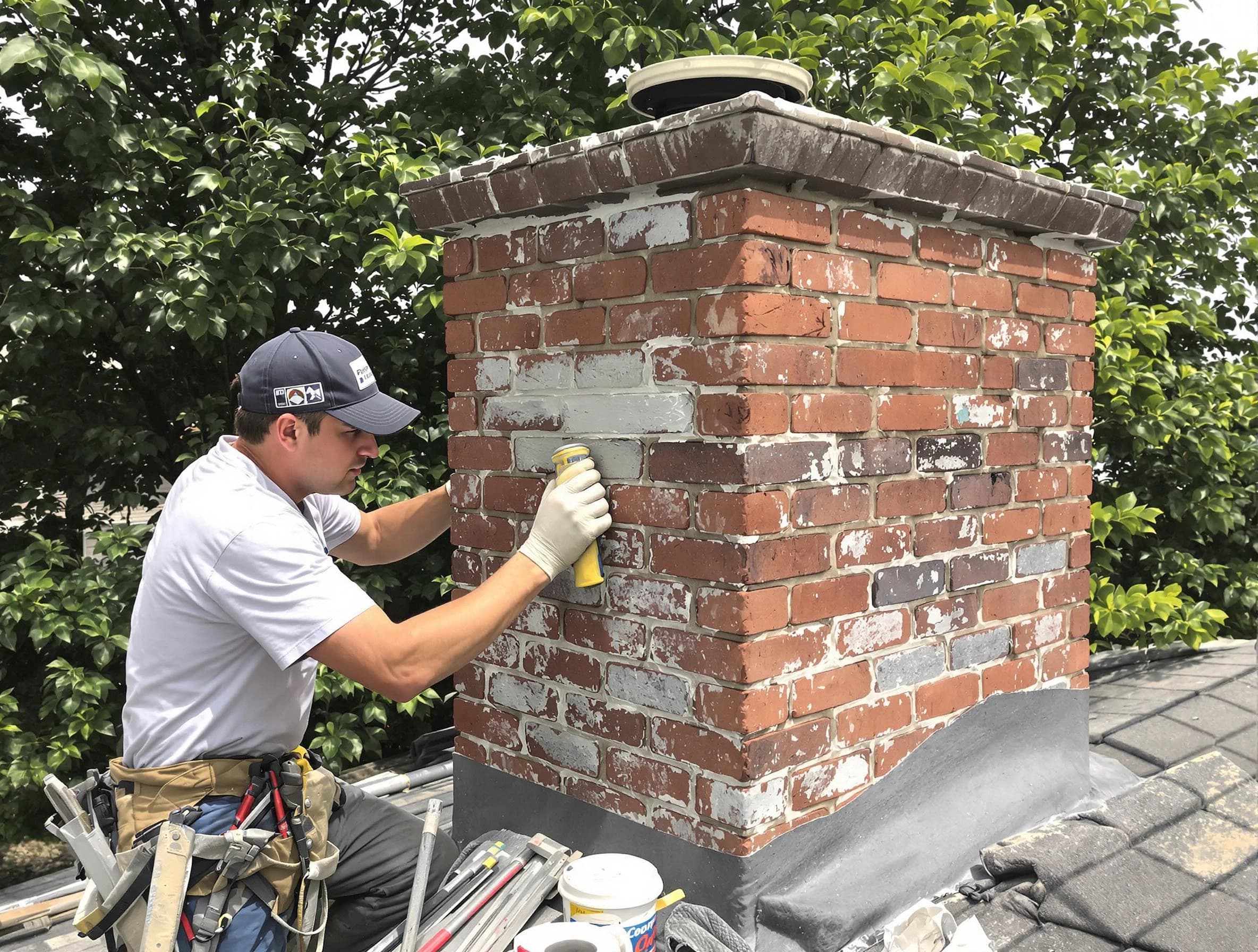 Vineyard Chimney Sweep restoring an aging chimney in Vineyard, UT