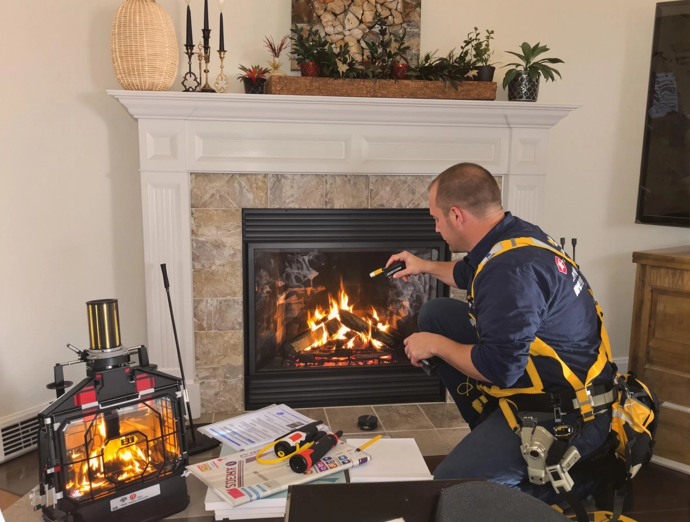 Safety-focused fireplace inspection by Vineyard Chimney Sweep in Vineyard, UT