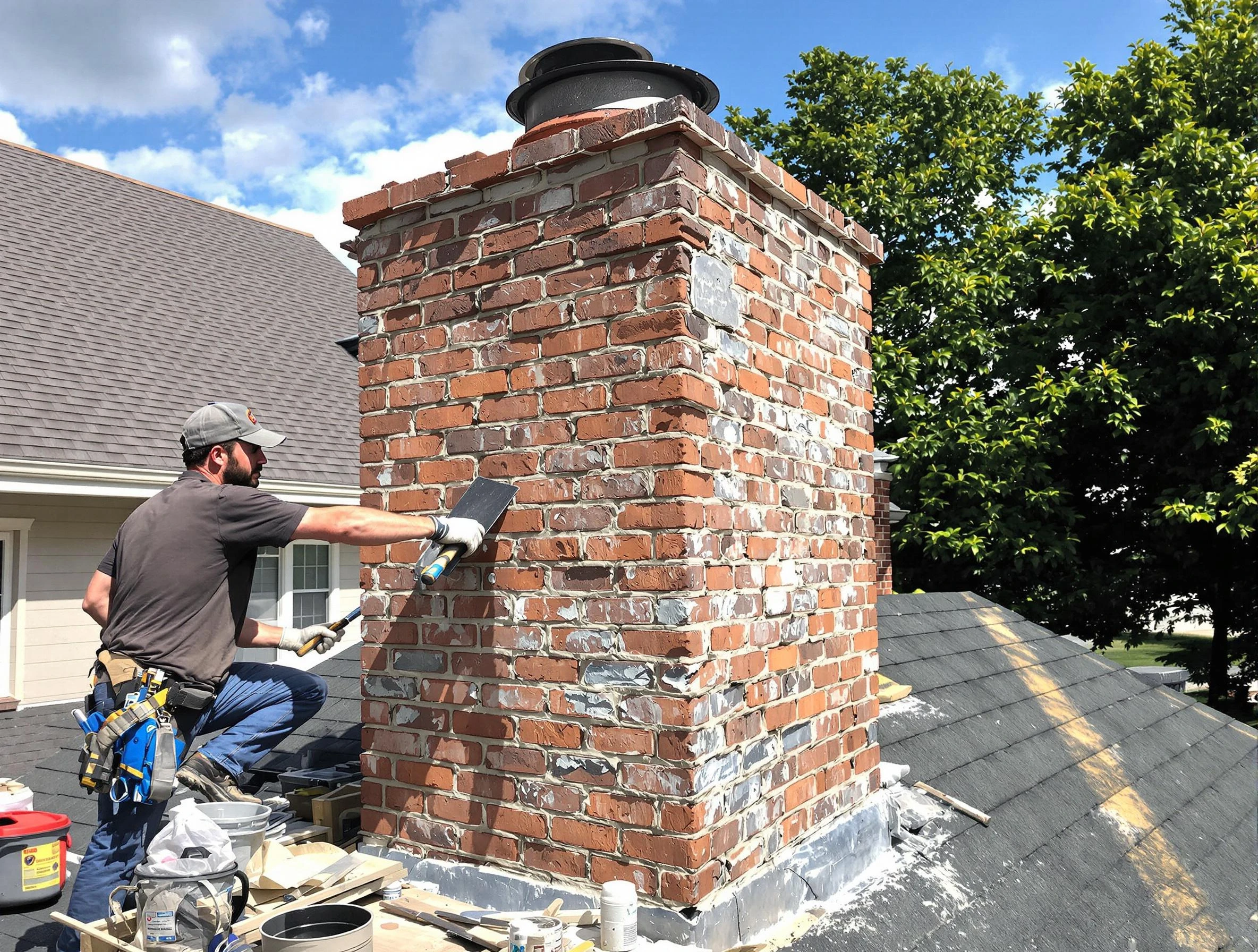 Completed chimney rebuild by Vineyard Chimney Sweep in Vineyard, UT