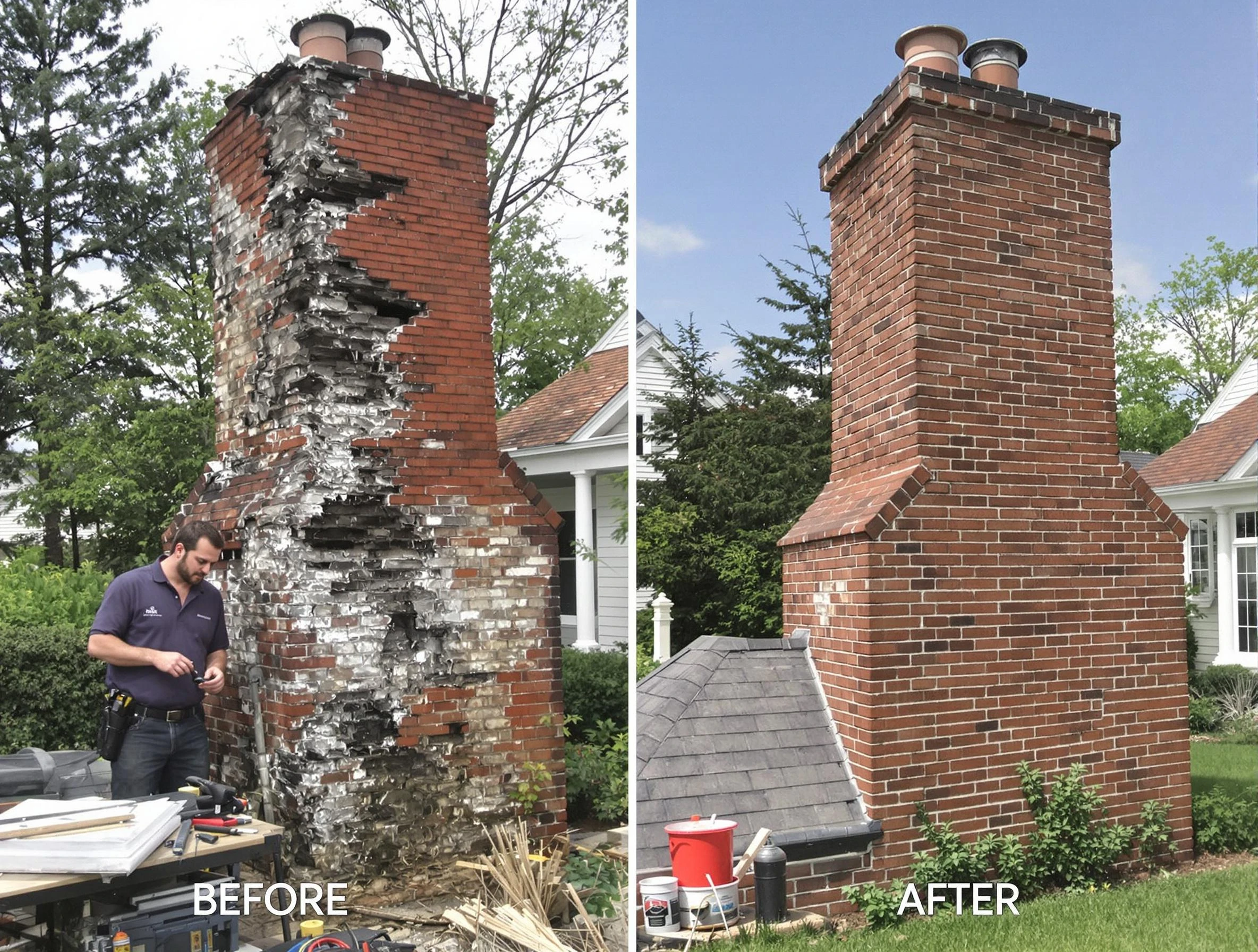Vineyard Chimney Sweep performing a full chimney restoration in Vineyard, UT